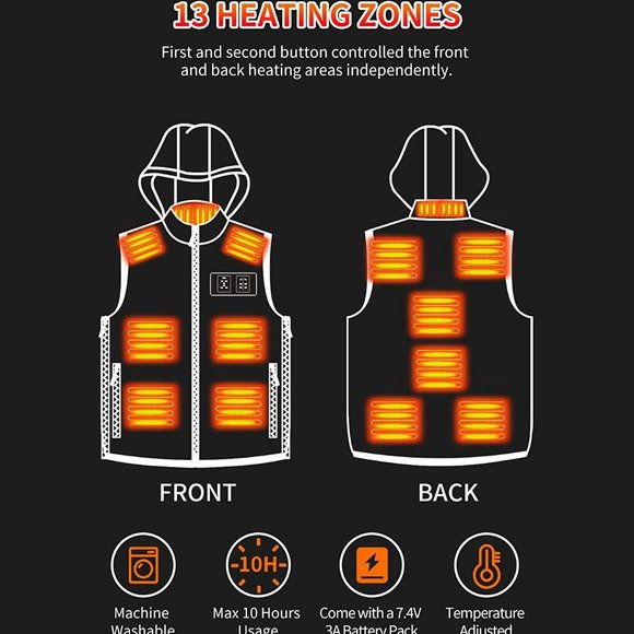 Heated Winter Vest for Men and Women with free Battery - Picture 2 of 6